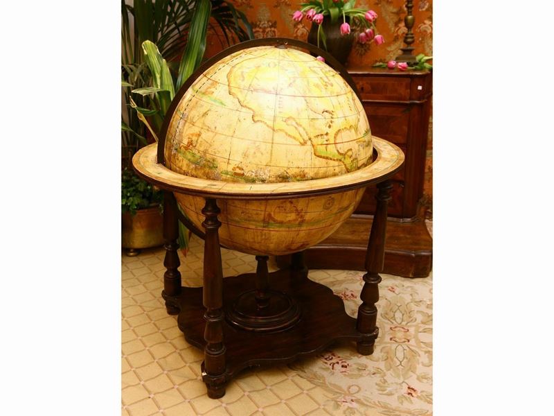 Grande Mappamondo da Arredo in Legno