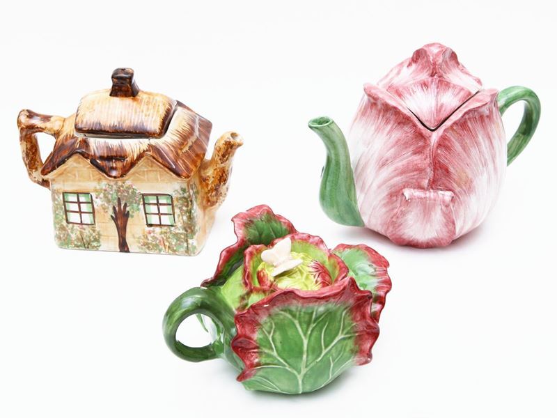 Tre Teiere Fantasia in Ceramica