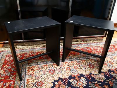 Coppia di Tavolini in Laminato Nero, Zanotta