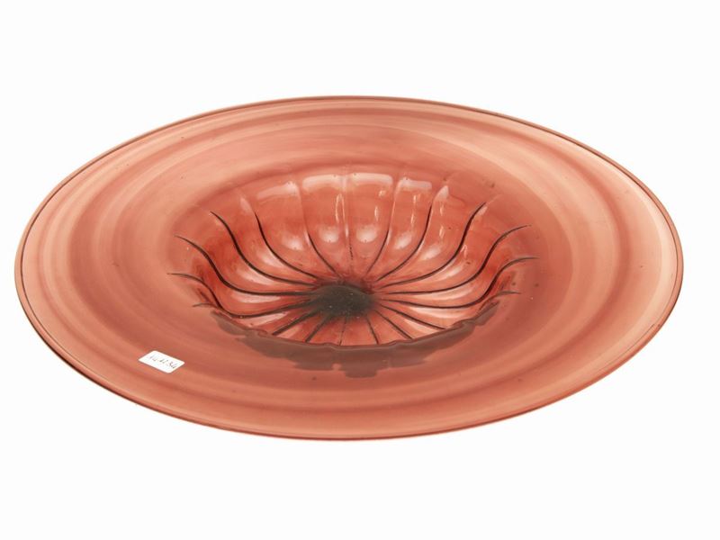 Piatto da Parata in Vetro Soffiato Color Melanzana