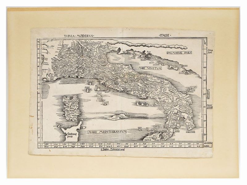 Martin Waldseemuller - Tabula Moderna Italie