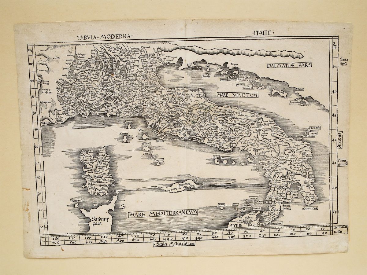 Martin Waldseemuller - Tabula Moderna Italie