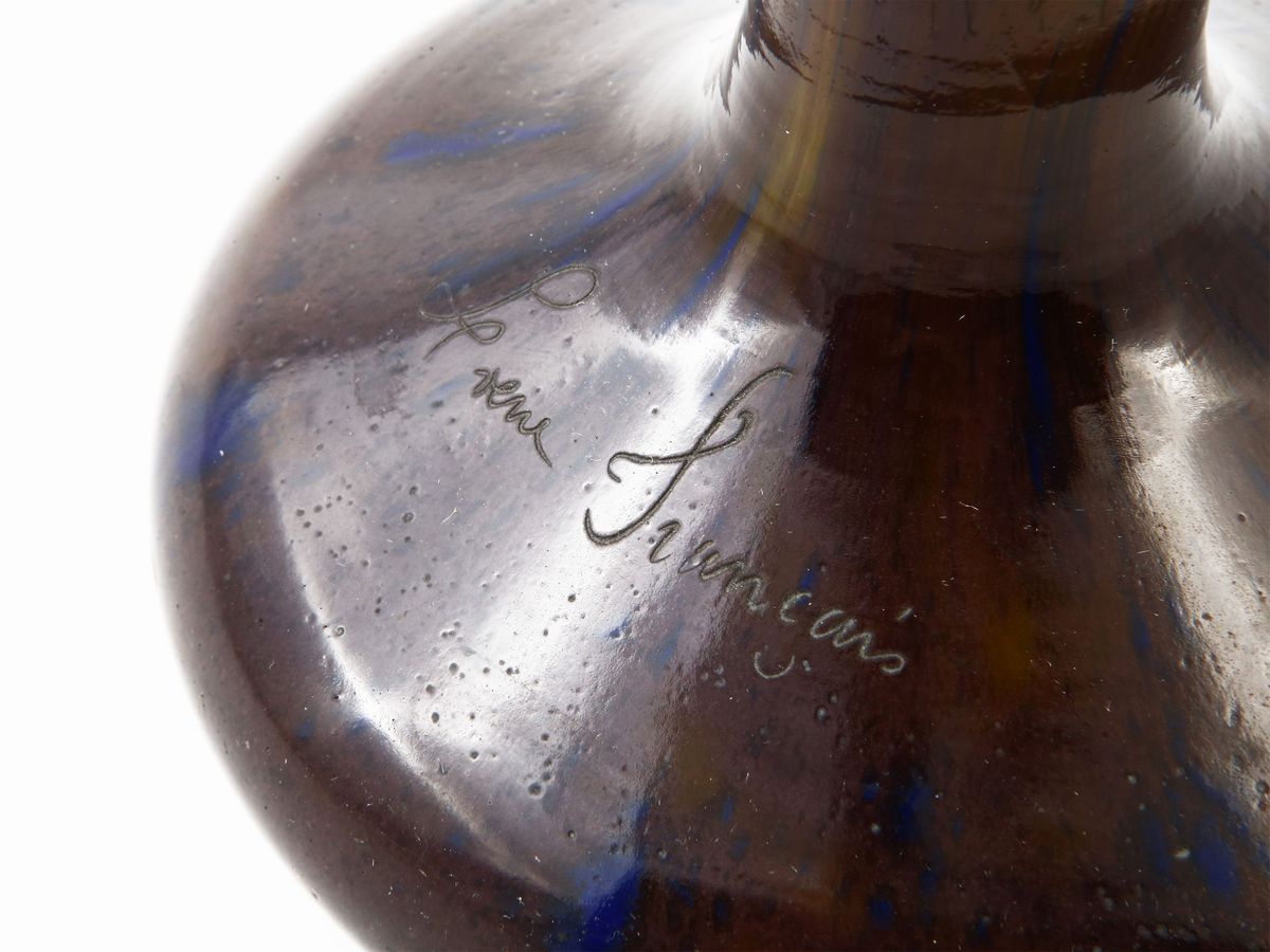 Vaso in Vetro a Cammeo le Verre Français Decoro Halbrans