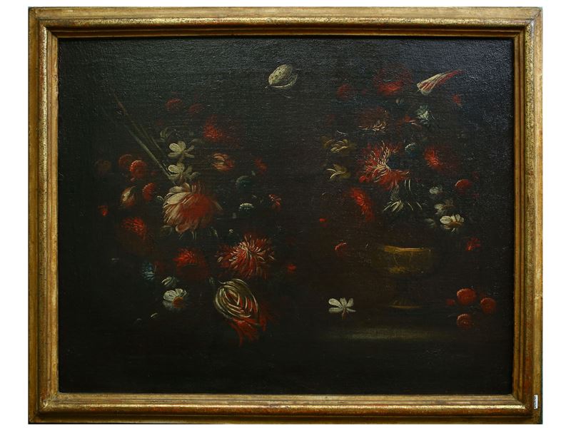 Scuola Lombarda del XVII Secolo - Nature Morte con Fiori