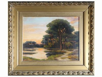 Paesaggio con Personaggi e Paesaggio Alberato con Fiume