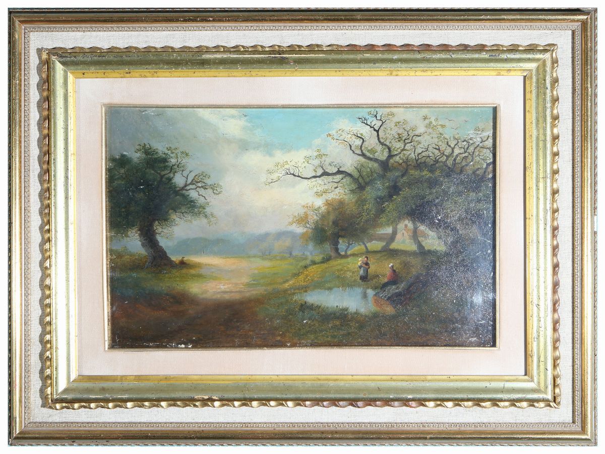 Paesaggio con Personaggi e Paesaggio Alberato con Fiume