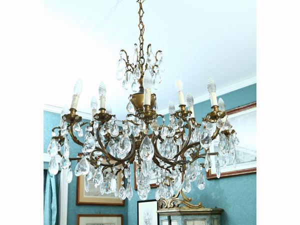 Golden metal chandelier  - Auction The collector's florentine house - Maison Bibelot - Casa d'Aste Firenze - Milano