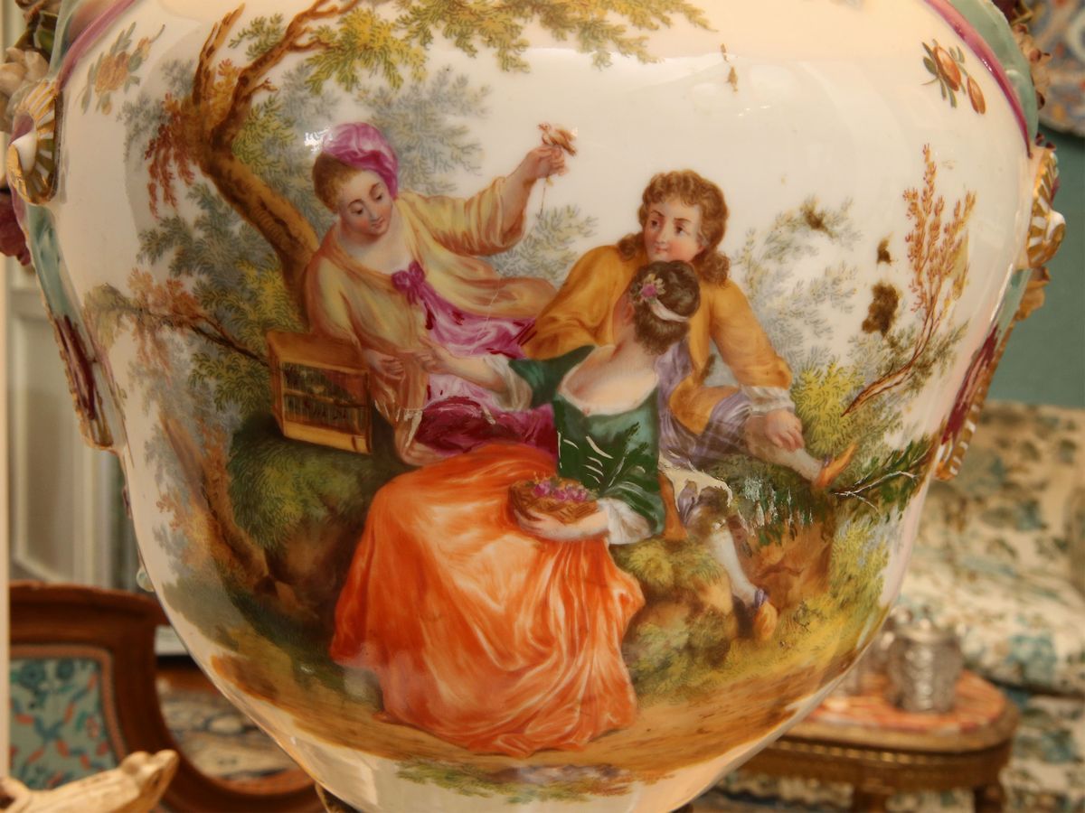 Grande Vaso in Porcellana Policroma