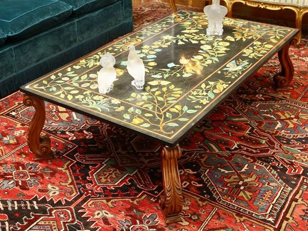 Low table with polychrome scagliola top
