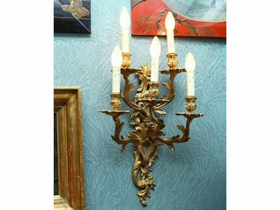 Coppia di Appliques in Bronzo Dorato