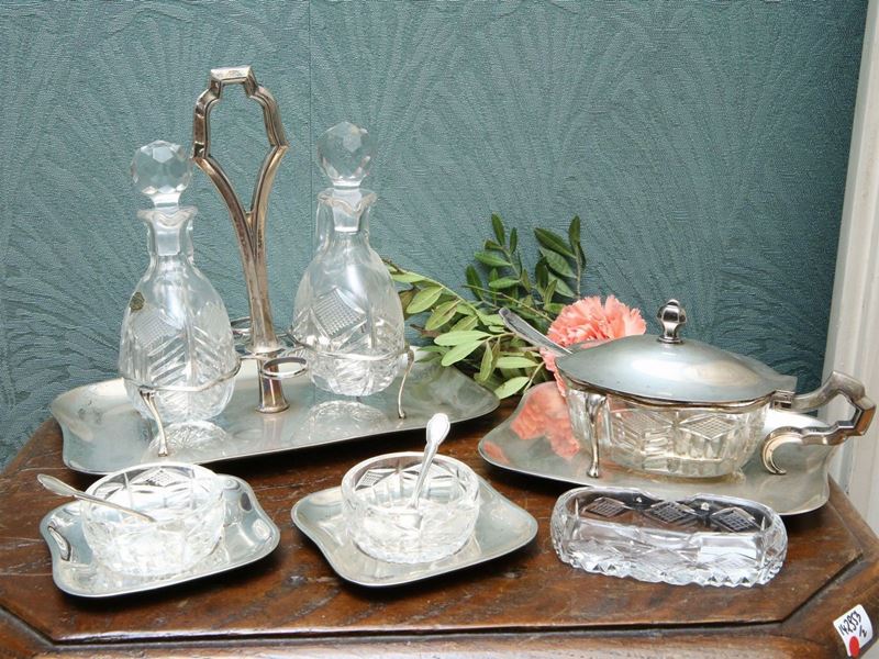 Set per la Tavola in Argento e Cristallo Molato