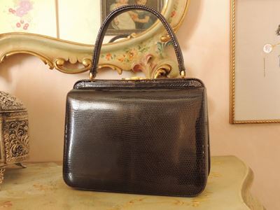 Borsa a Mano in Lucertola Marrone