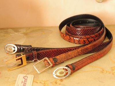 Quattro Cinture in Pitone Marrone
