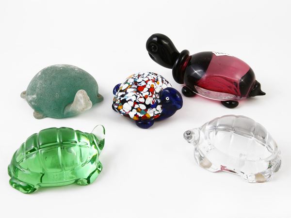 Baccarat collection of glass and crystal turtles