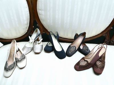 Lotto di Scarpe Vintage in Seta e Pelle