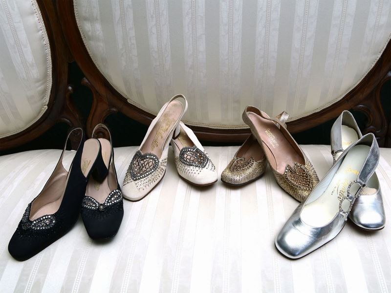 Lotto di Scarpe Vintage in Pelle e Tessuto