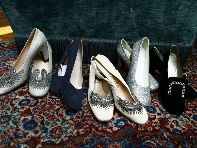 Lotto di Scarpe Vintage in Pelle, Seta e Velluto