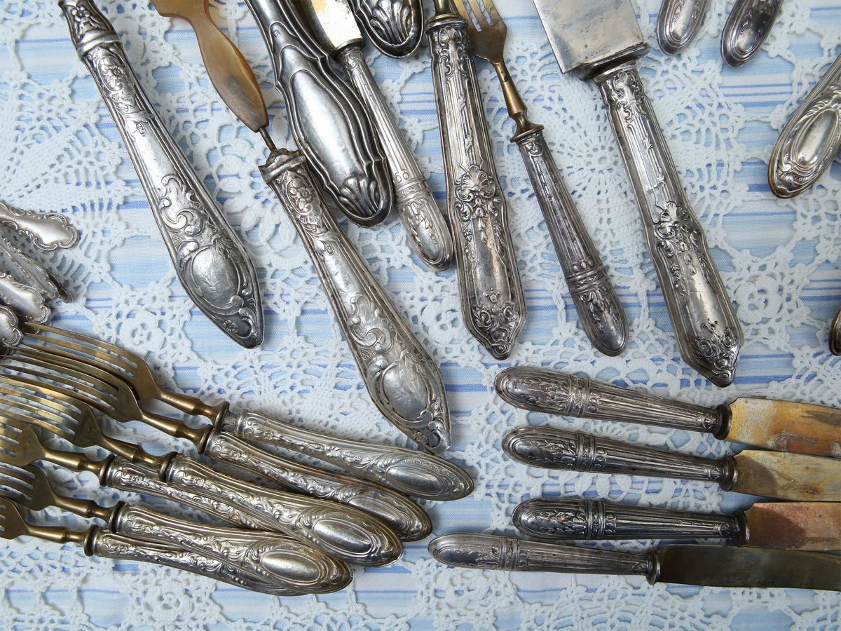 Miscellanea di Posate in Argento di Gusto Liberty