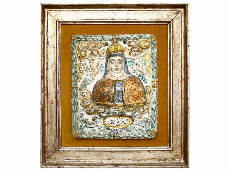 Placca in Maiolica Policroma