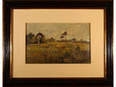 Carlo Mattioli Attribuibile (1911-1994)paesaggio di Campagna 1939