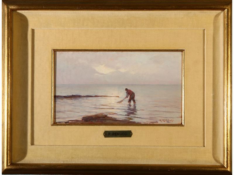 Renuccio Renucci - Marina con Pescatore