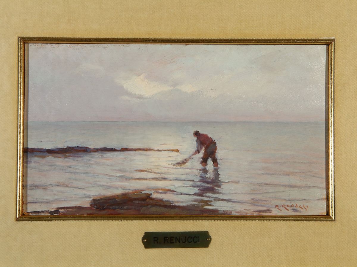 Renuccio Renucci - Marina con Pescatore