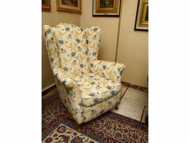 Coppia di Poltrone Bergere Imbottite