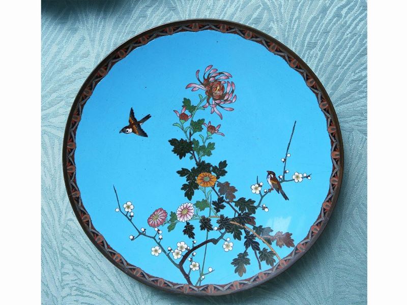Piatto in Metallo Cloisonnè