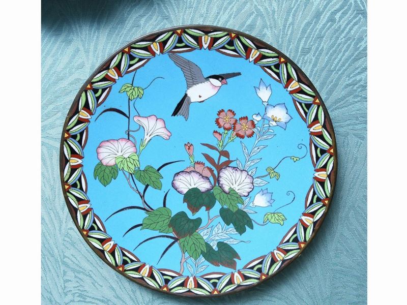 Piatto in Metallo Cloisonnè
