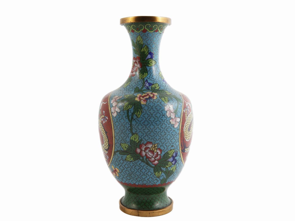 Vaso in Metallo Cloisonnè