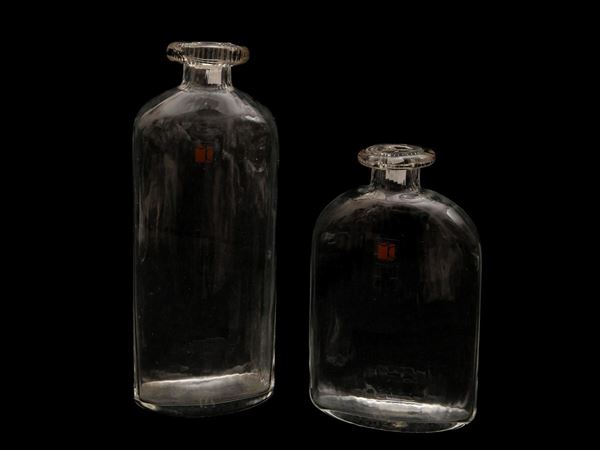 Due bottiglie in vetro di Murano, Carlo Moretti