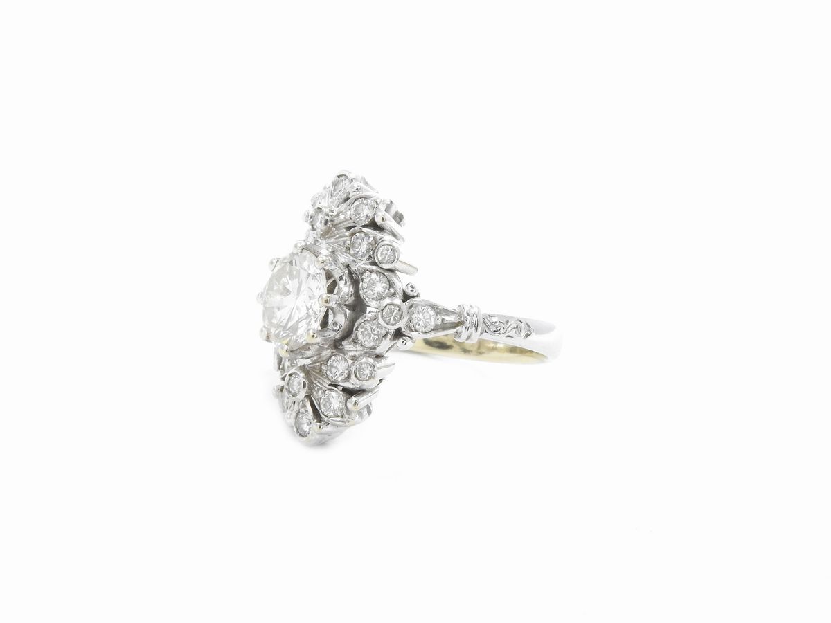 Anello Marcello Minotto in Oro Bianco con Diamanti