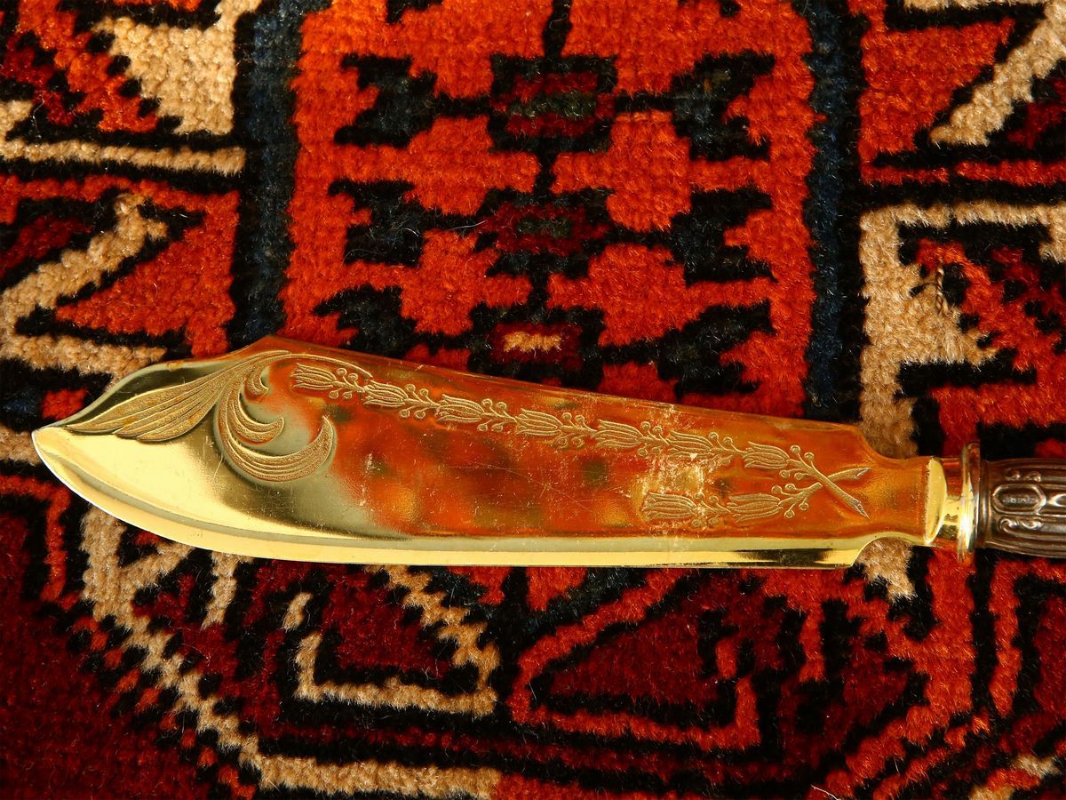 Serie di Posate a Servire D'epoca con Manici Rivestiti in Argento