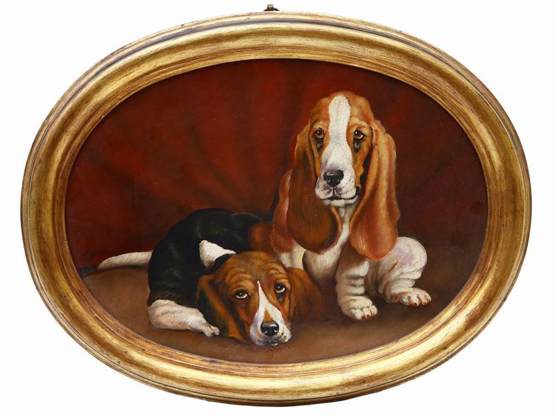 Ritratto di Due Basset Hound