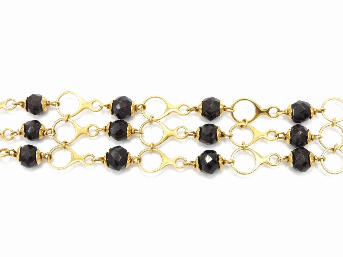 Bracciale in Oro Giallo con Granati