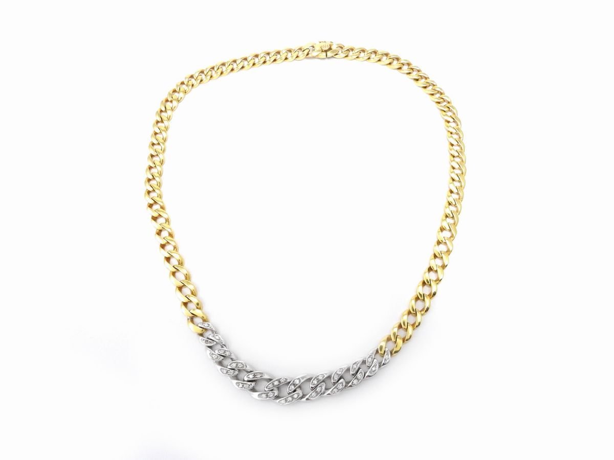 Girocollo in Oro Bianco e Giallo con Diamanti