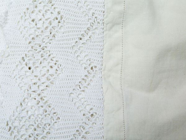 Tovaglia in lino avorio e cotone bianco