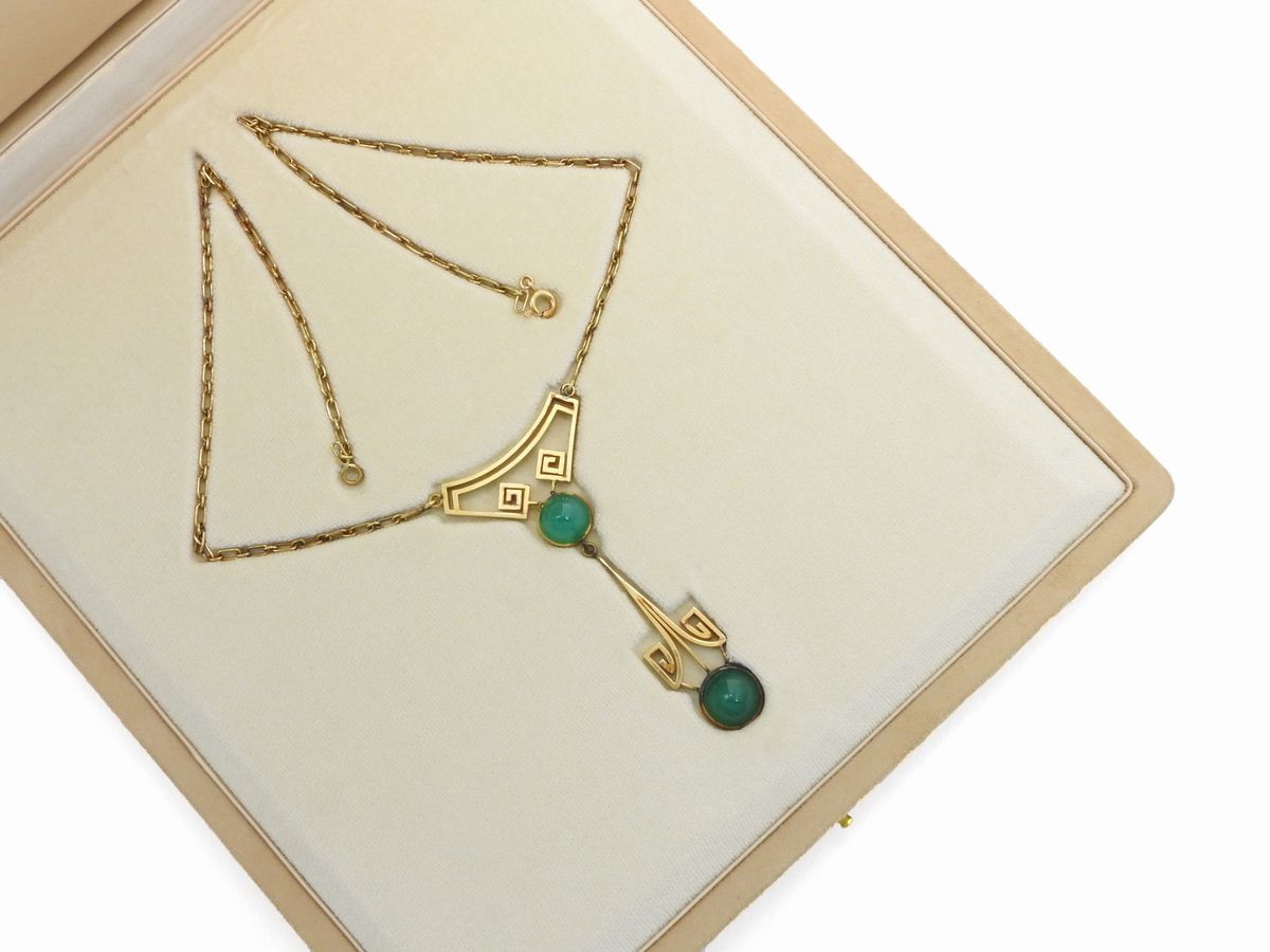 Collana in Oro Giallo con Crisoprasi