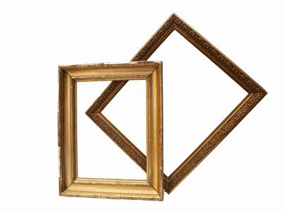 Due Cornici in Legno e Pastiglia Dorati