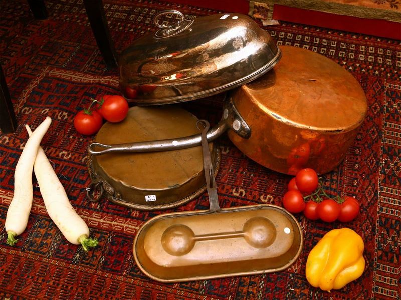 Lotto di Accessori da Cucina in Rame e Metallo Argentato