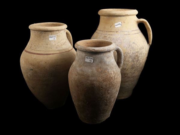 Three terracotta amphorae