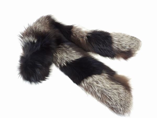 Silver and black fox stole