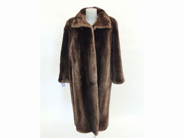 Brown beaver coat