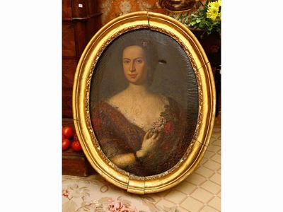Ritratto di Dama con Mazzo di Fiori