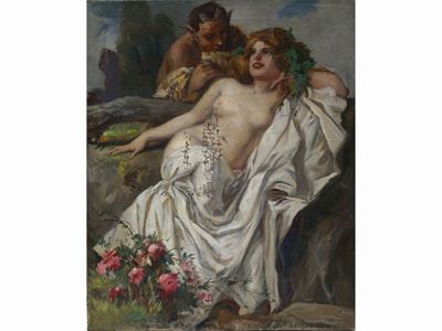 Richard Geiger (1870/82-1945) Satiro e Ninfa