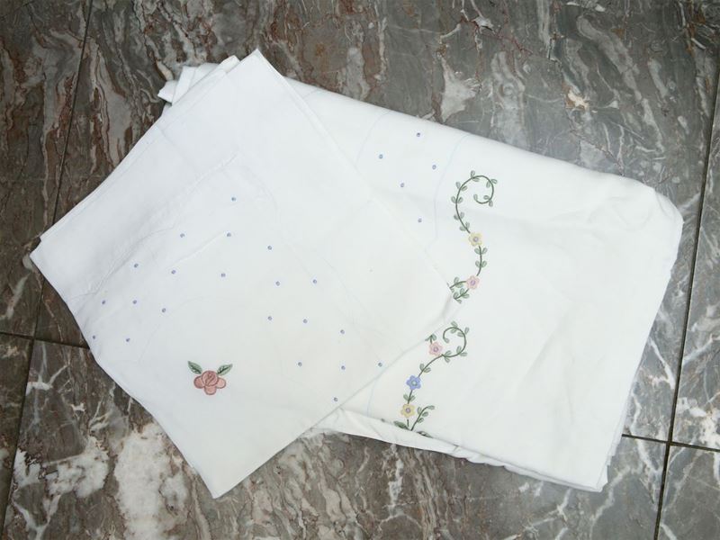 Parure Matrimoniale in Puro Lino Bianco, Artigianato Fiorentino