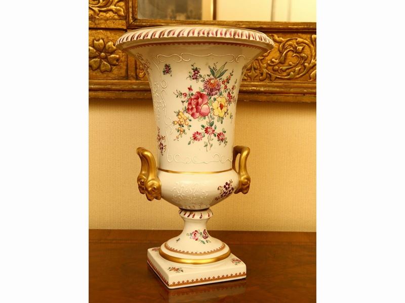 Vaso Mediceo in Porcellana Policroma, Samson