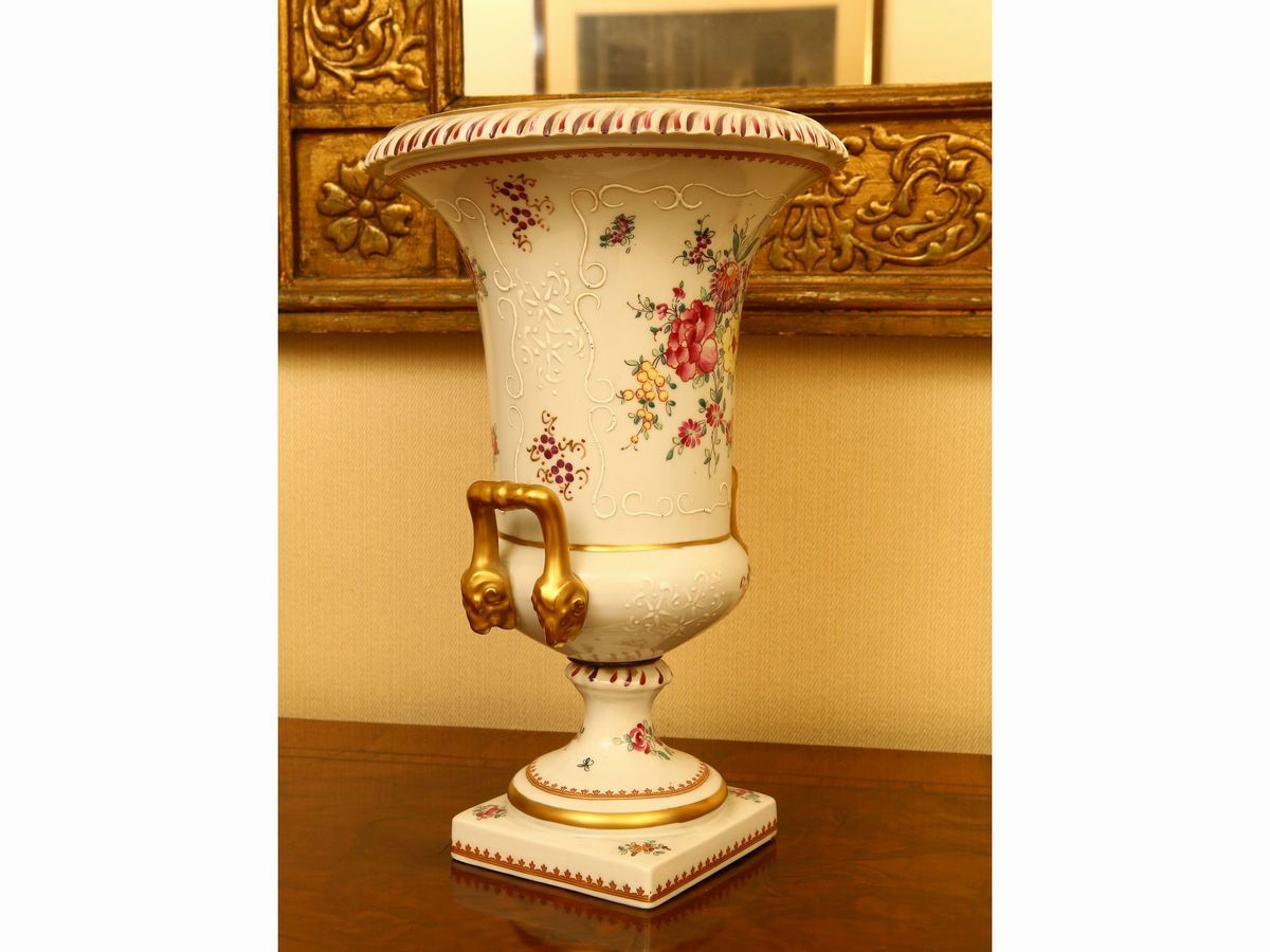 Vaso Mediceo in Porcellana Policroma, Samson