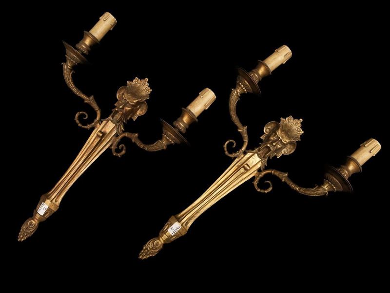 Coppia di Appliques in Ottone