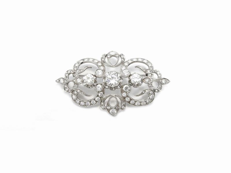 Spilla in Oro Bianco con Diamanti